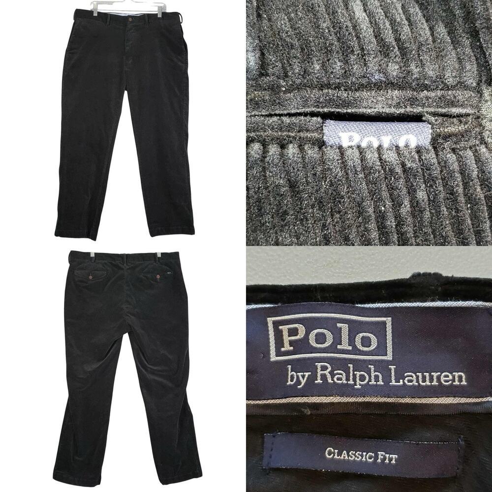 Polo Ralph Lauren Vintage Corduroy Pants Size 38x30 Men’s Black Straight Leg